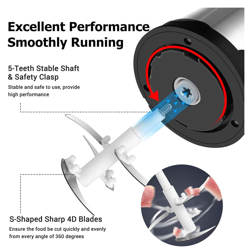 Milex Insta chop elite  with 39-page recipe booklet included, 4-layer stainless steel blade , turbo 300W