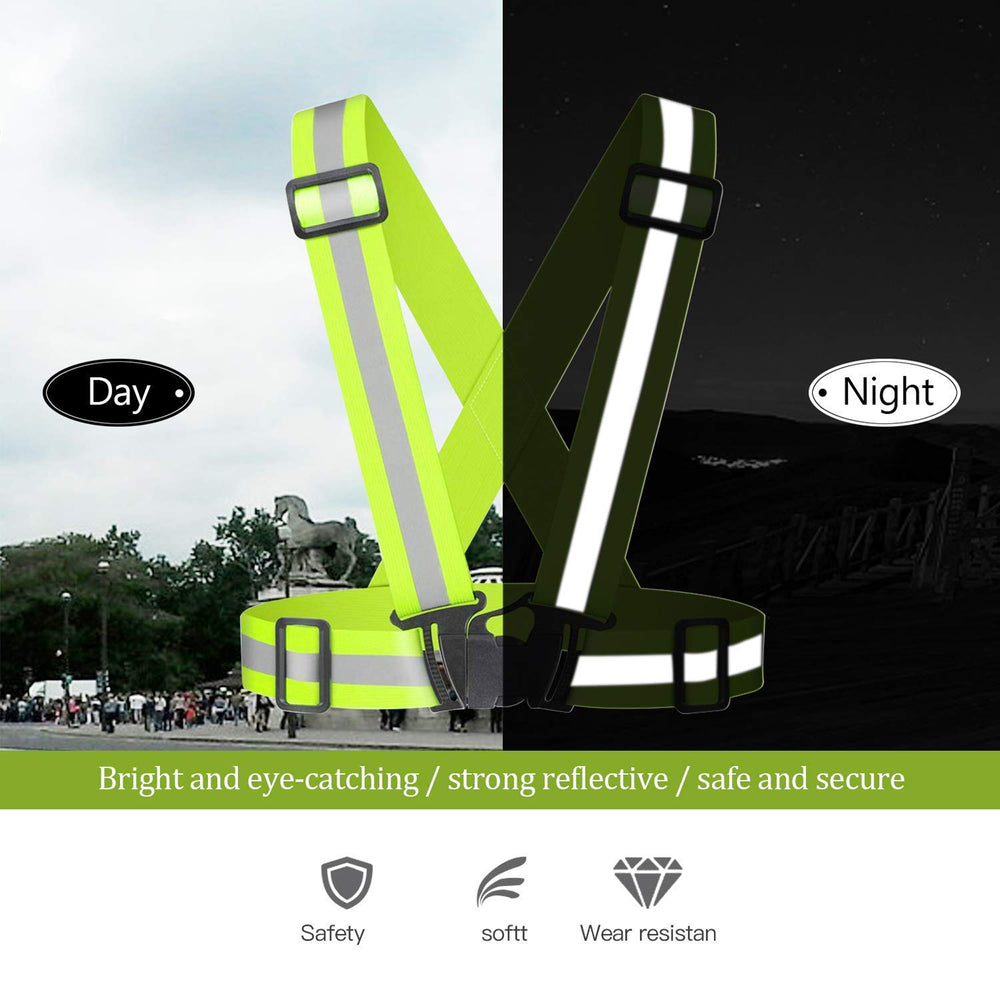 Milex Reflective Vest - High Visibility Cross Belt with Adjustable Straps 2 Pack