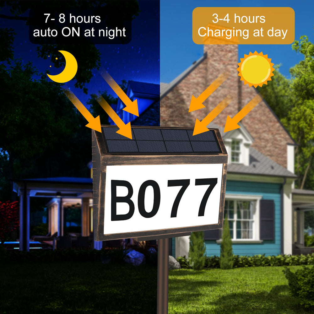 Milex Solar Powered HOUSE ADDRESS SIGN
