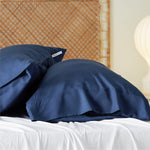 Cooling Pillow Cases Queen - 100% Rayon Derived from Bamboo Navy Blue Pillowcase, Soft & Breathable Pillow Cover