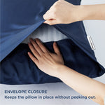 Cooling Pillow Cases Queen - 100% Rayon Derived from Bamboo Navy Blue Pillowcase, Soft & Breathable Pillow Cover