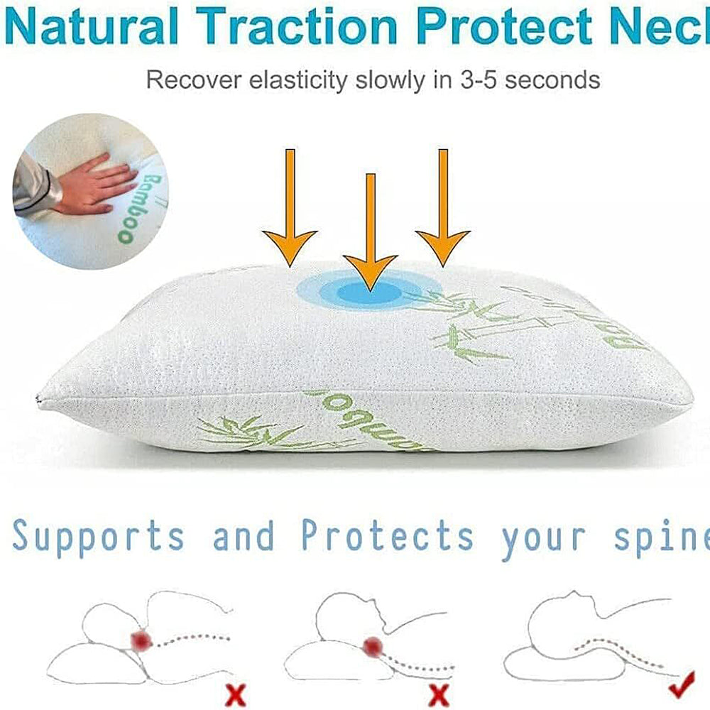 Bamboo Memory Foam Pillows 2 Pack