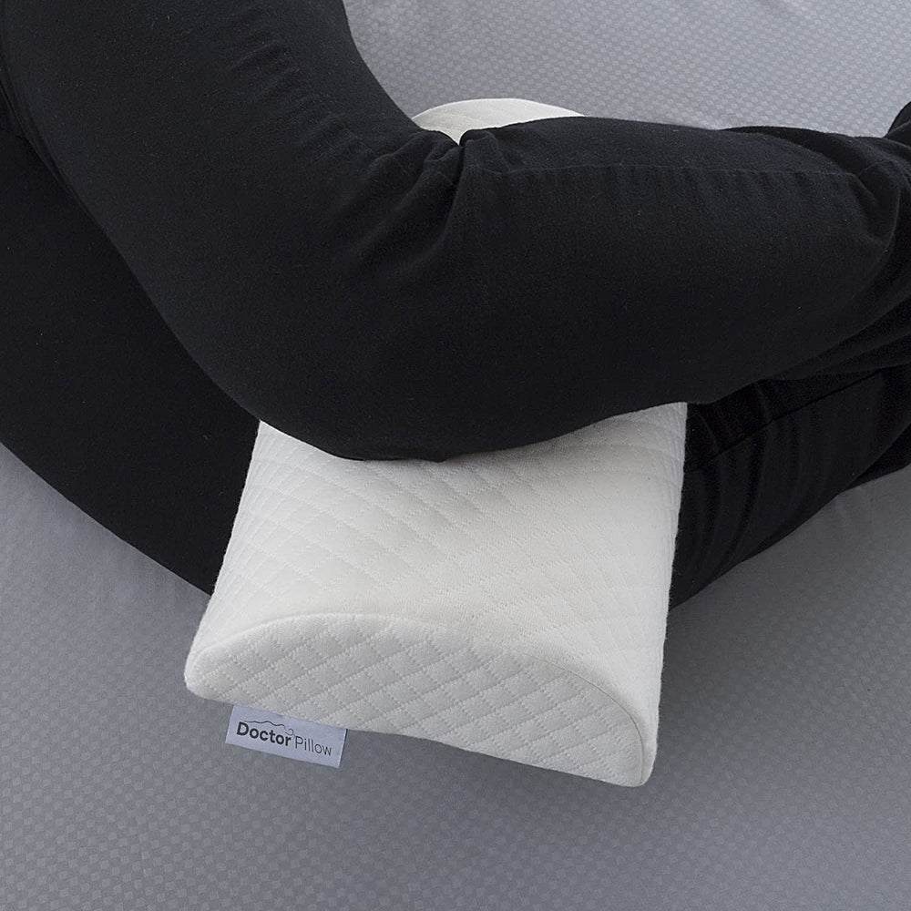 Half Moon Lumbar Cushion with Infused Gel for Back Pain Relief, Leg & Knee Support