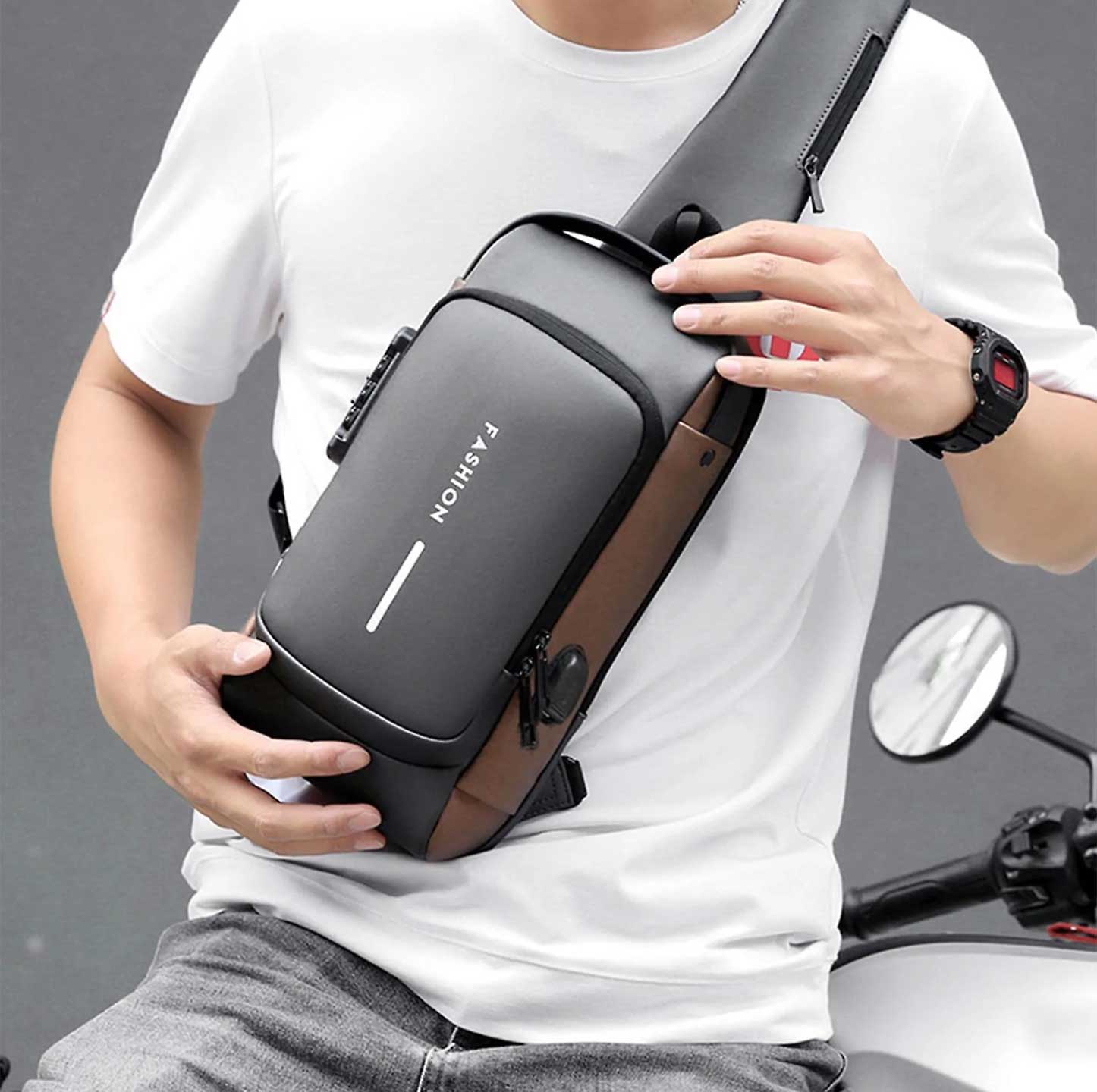 Anti-Theft Crossbody Bag, Mens Sling Bag