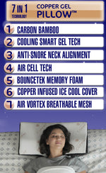 Copper Gel - 7 in 1 Anti-Snoring Cooling Pillow