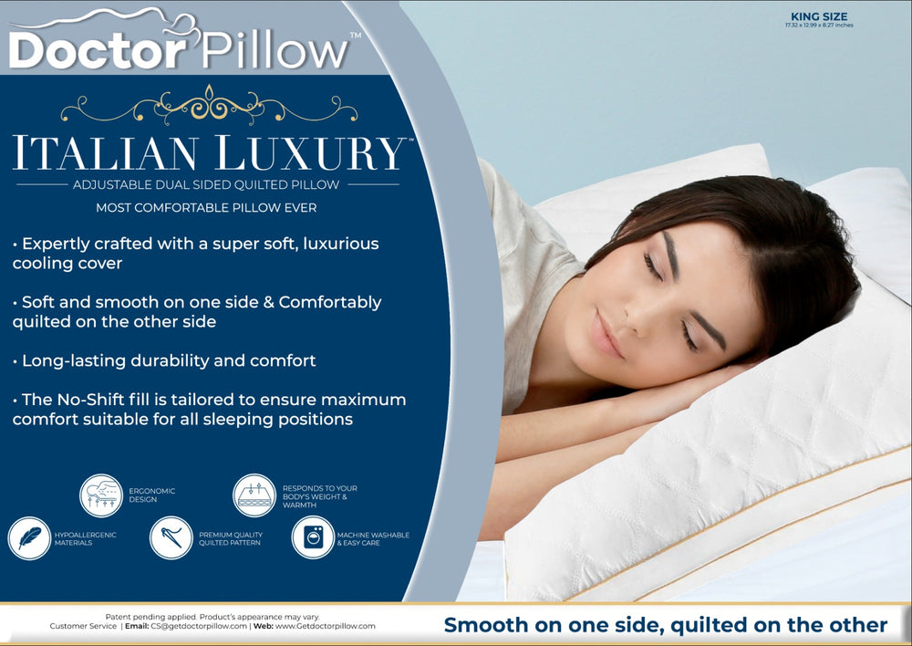 Italian Luxury Adjustable Quilted Pillow - King Size