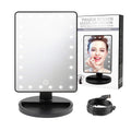 LED Travel Makeup Mirror with Lights, Battery Operated, Black