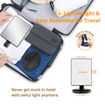 LED Travel Makeup Mirror with Lights, Battery Operated, Black