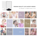LED Travel Makeup Mirror with Lights, Battery Operated, Black