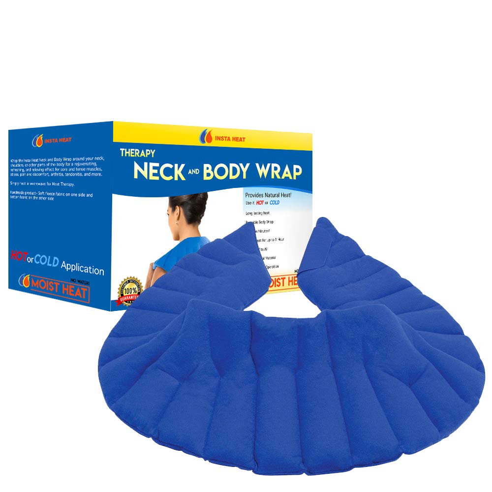 Insta Heat Therapeutic Neck and Body Wrap - Hot and Cold Long Lasting with Moist Heating